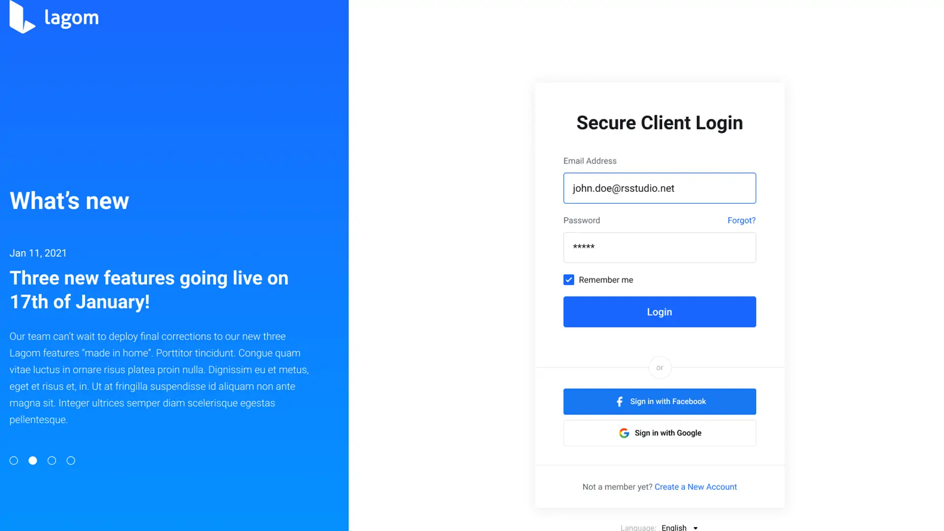 Lagom Whmcs Theme Template