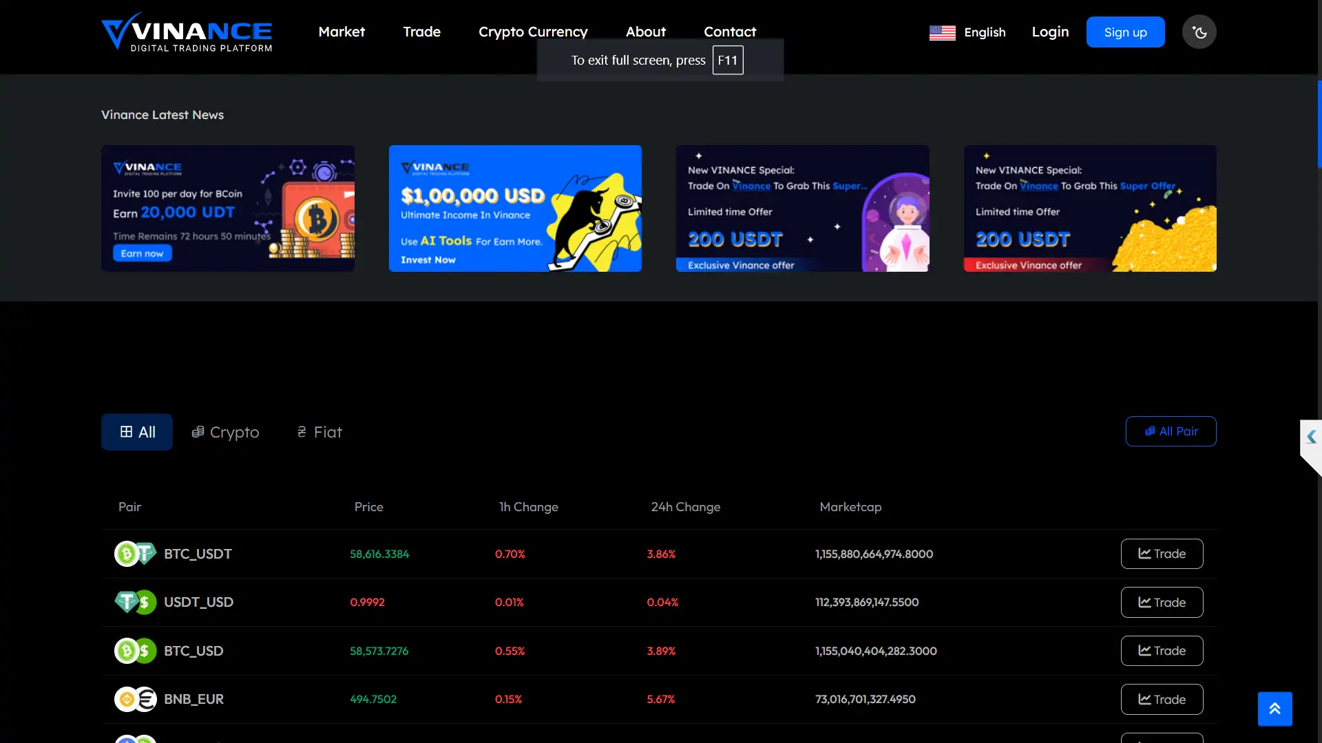 Vinance - Digital Trading Platform