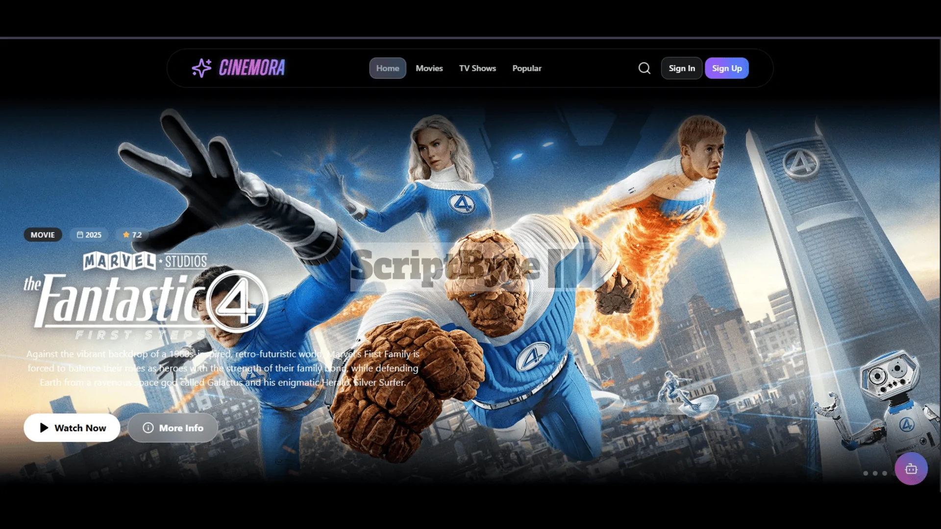 CineMora automatic movie/series/anime script with modern design