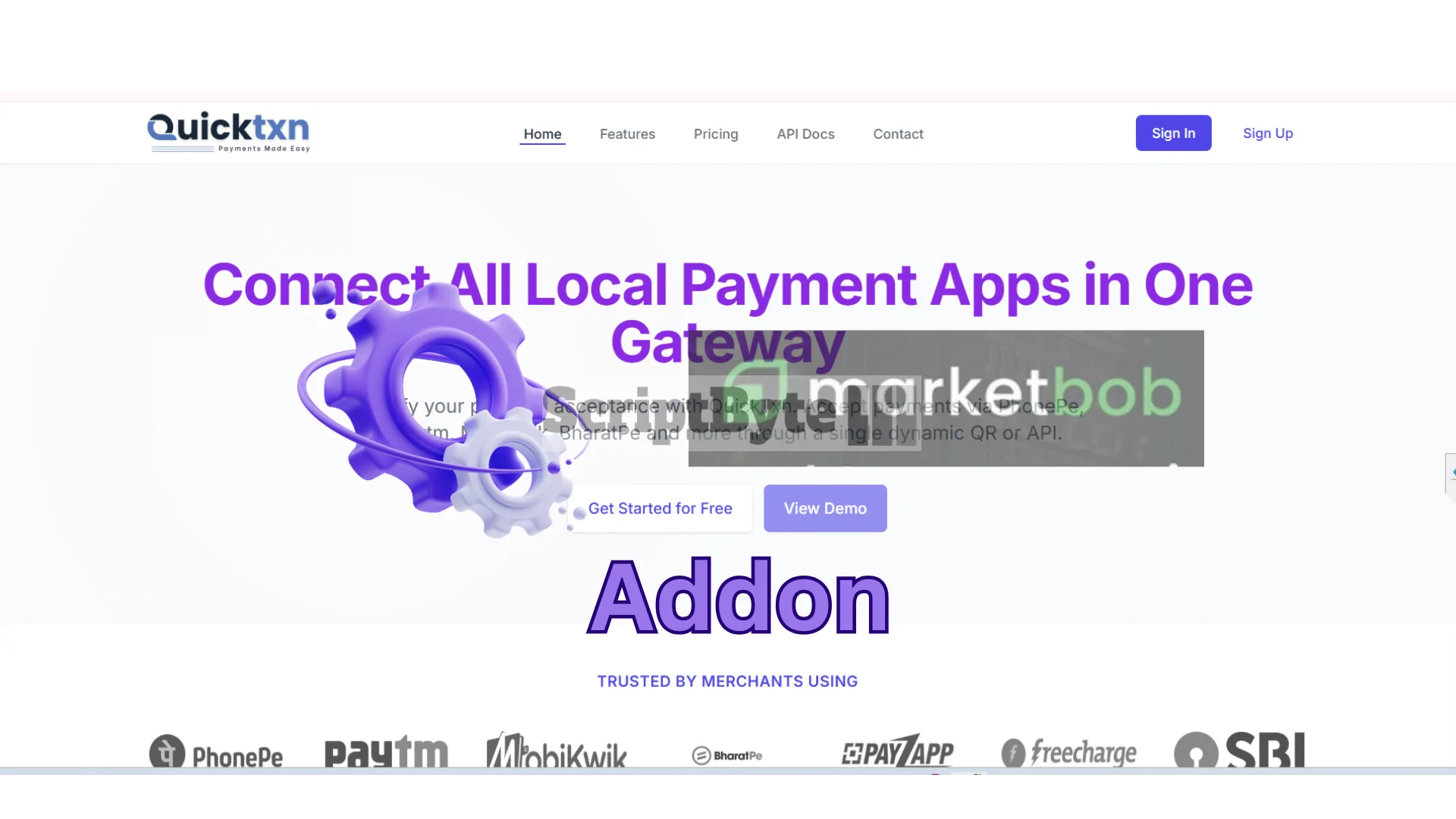 Quicktxn Payment Gateway Addon For MarketBob