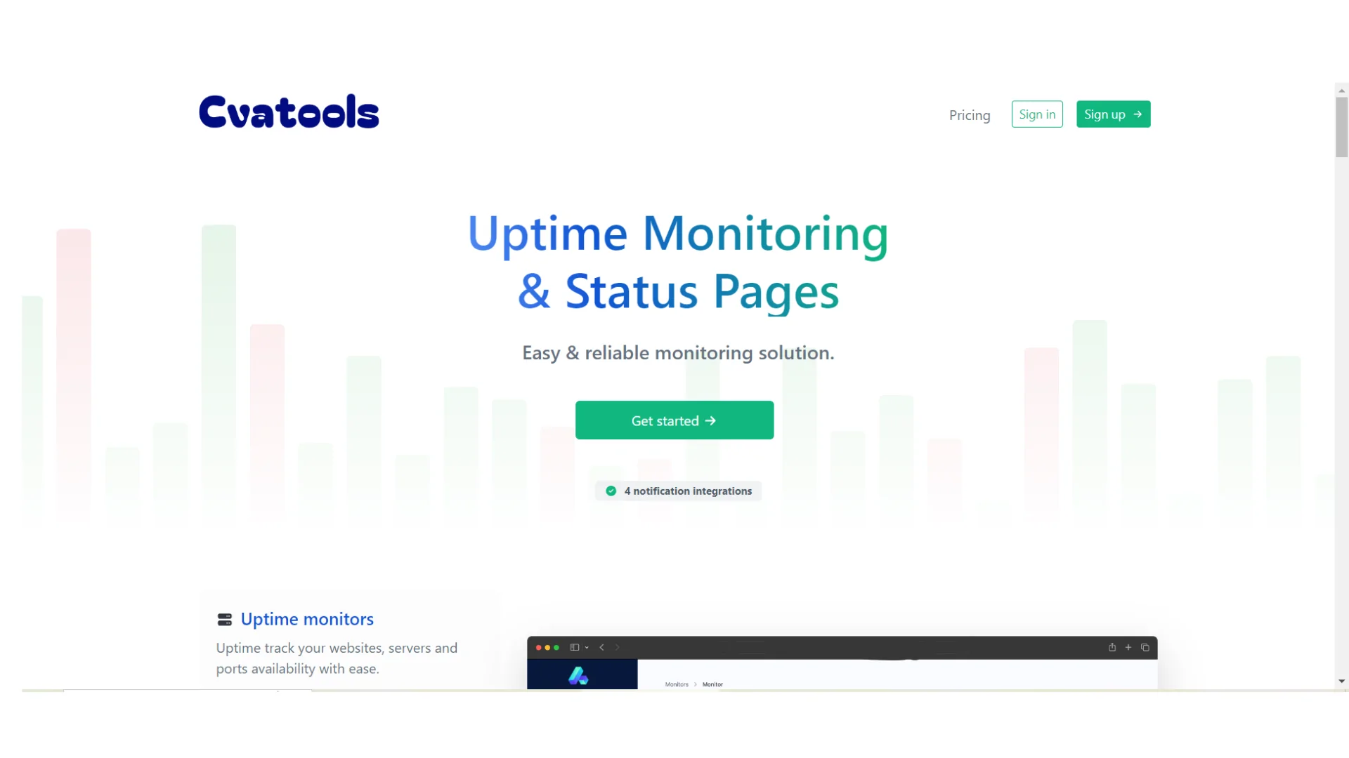 Cvacode uptime monitor tools