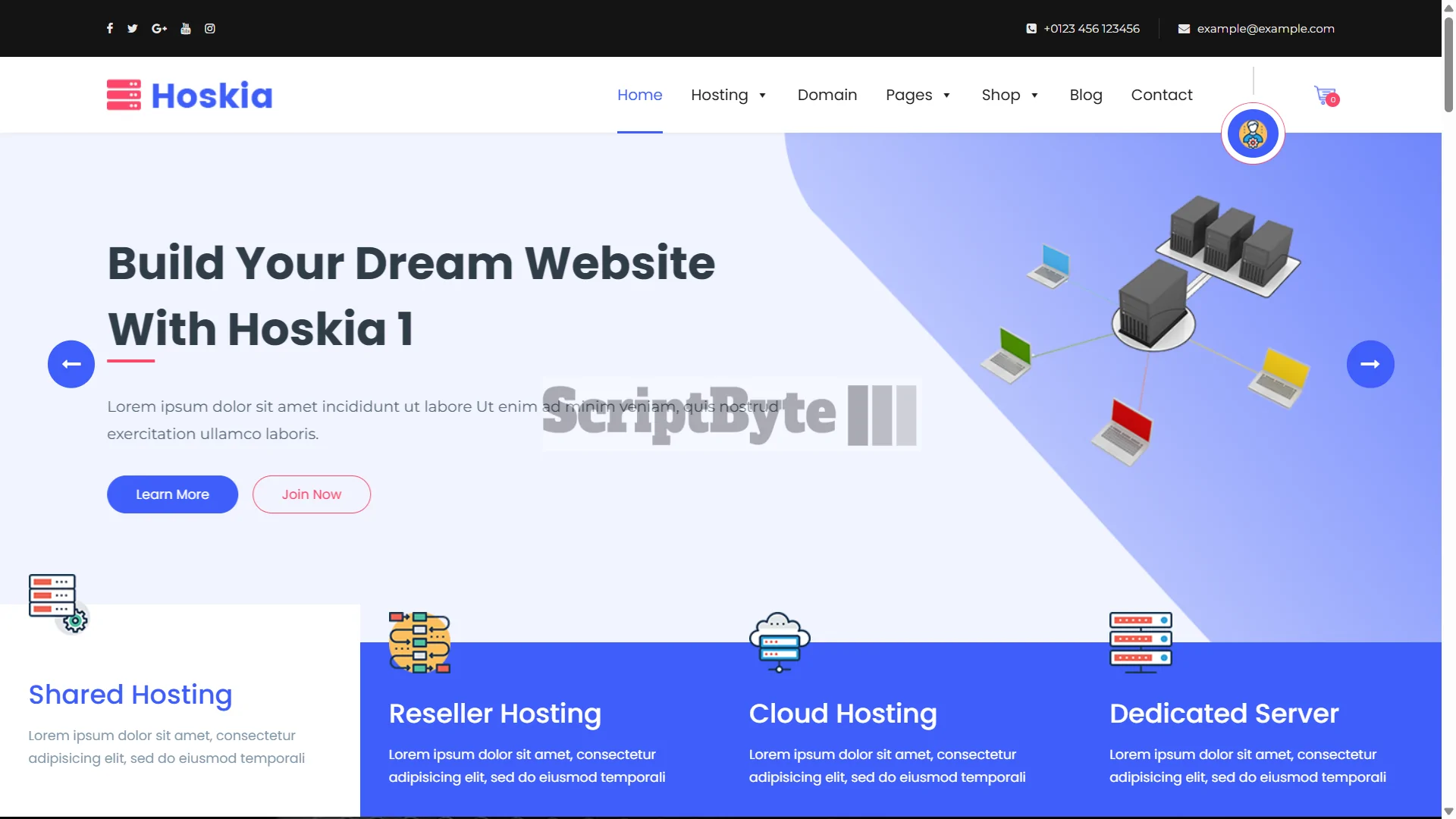 Hoskia | Multipurpose Hosting WordPress with WHMCS Theme
