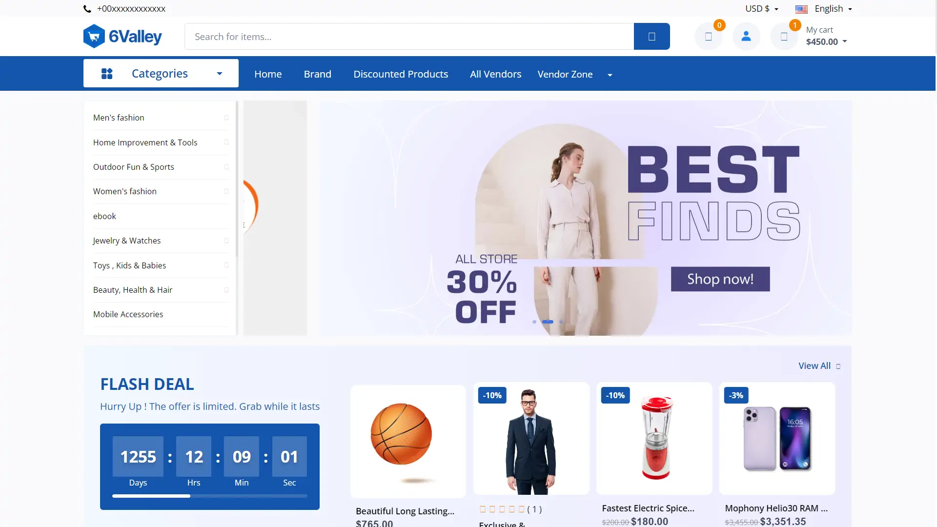 6Valley Multi-Vendor eCommerce CMS - Complete eCommerce Mobile App, Website, Seller and Admin Panel