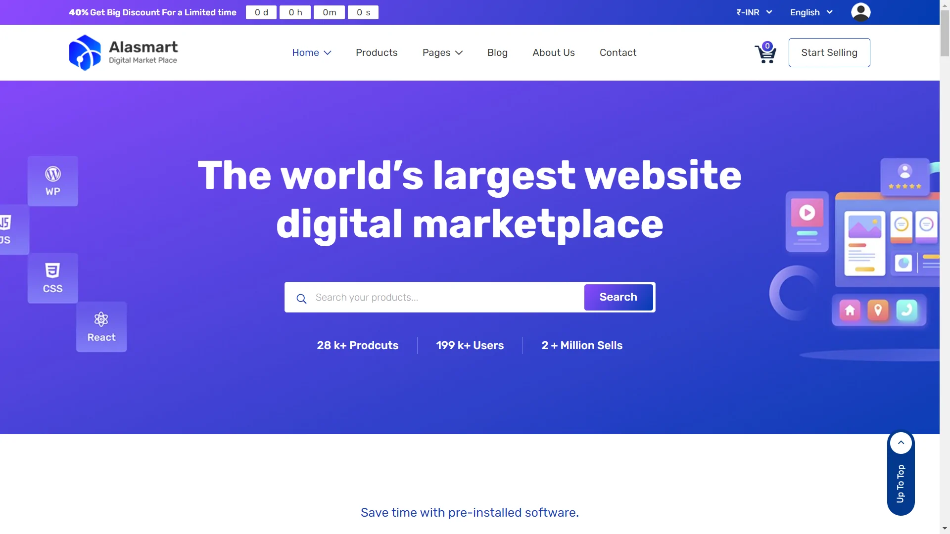 Alasmart - Digital Products Buy Sell Marketplace App with Admin Panel