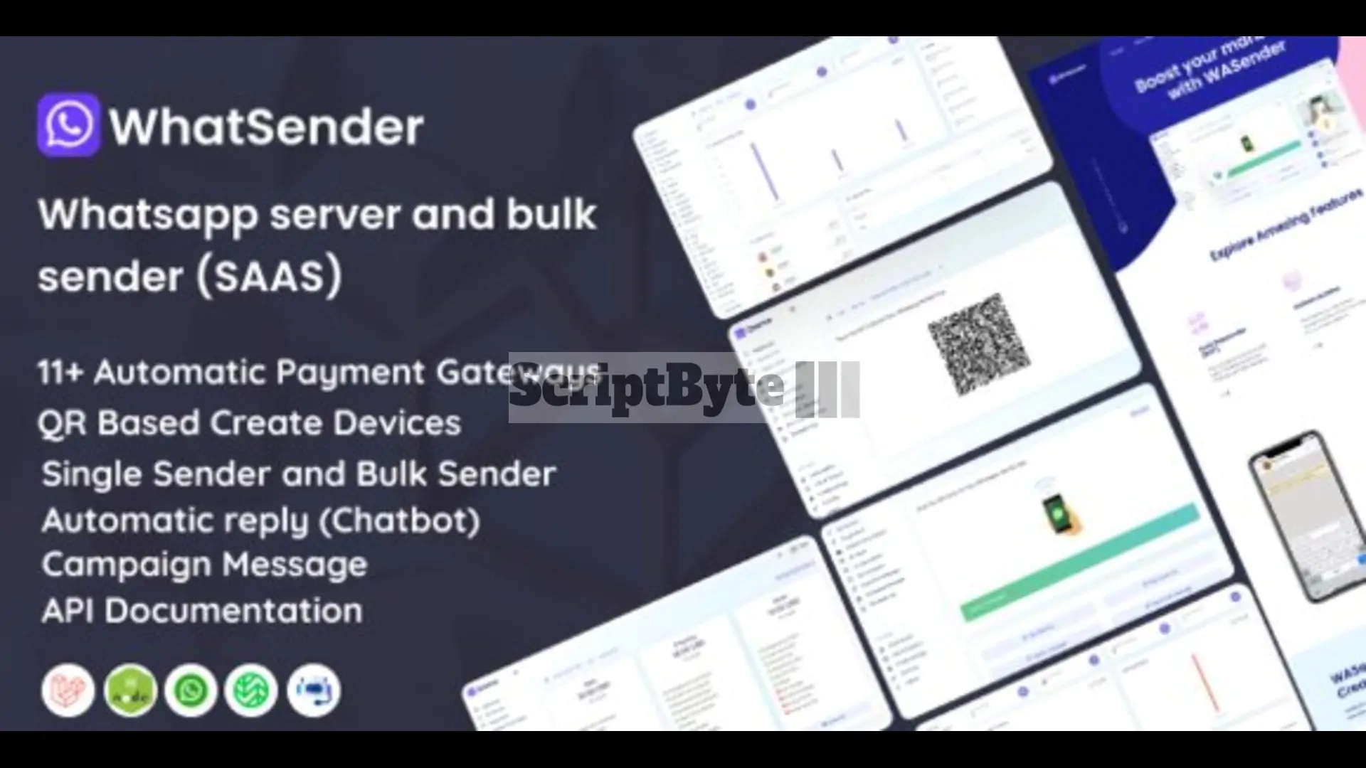 WhatSender – WhatsApp Server and Bulk Sender (SAAS) PHP Script